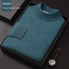 Fall Winter Men Half-collar Wool Sweater