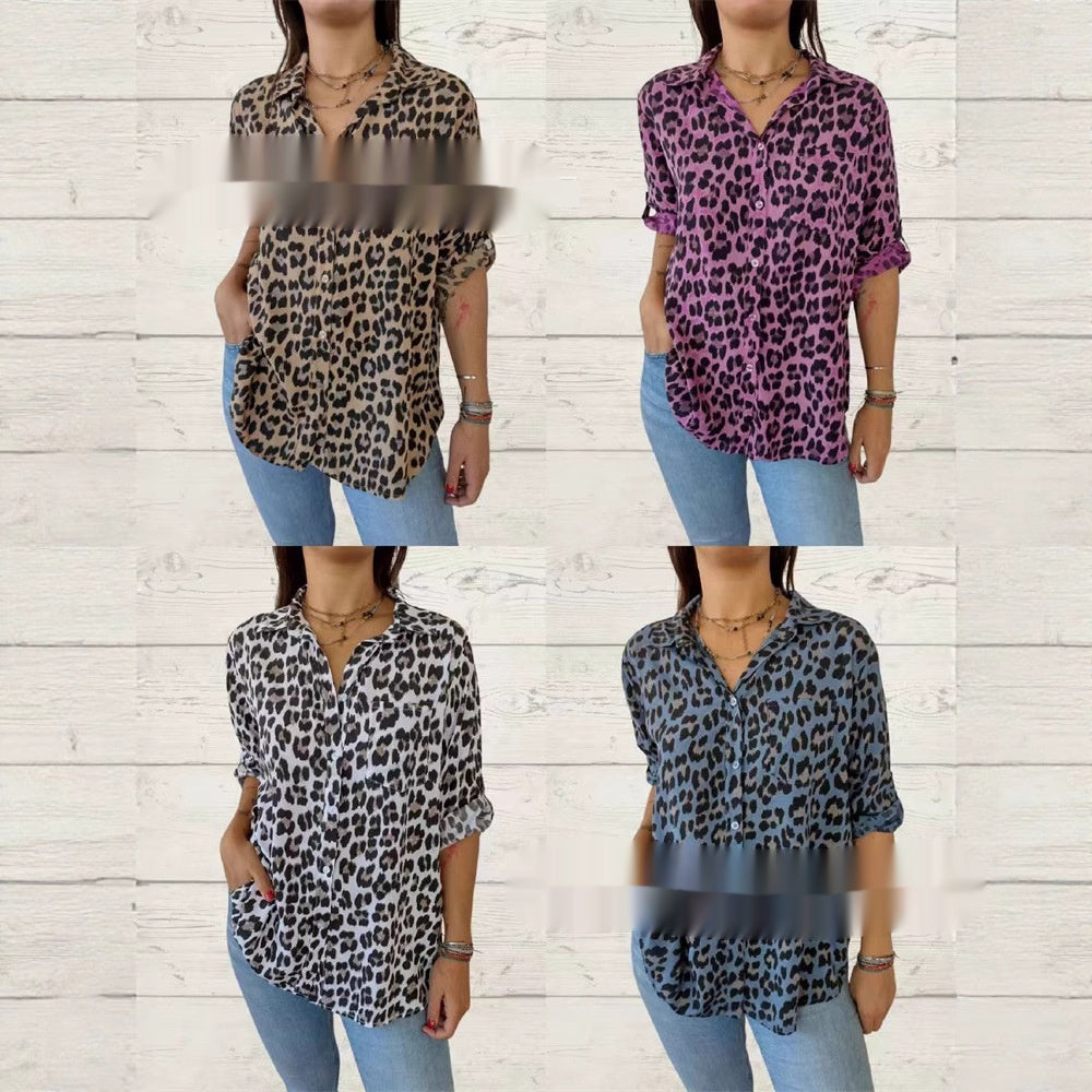 Shirt Mid-sleeve Fashion Casual Polo Collar Women's Shirt - kinko