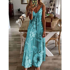 Women's Dress Long Flower Suspender Skirt - kinko