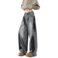 Men's American-style Splash-ink Ripped Machete Jeans - kinko