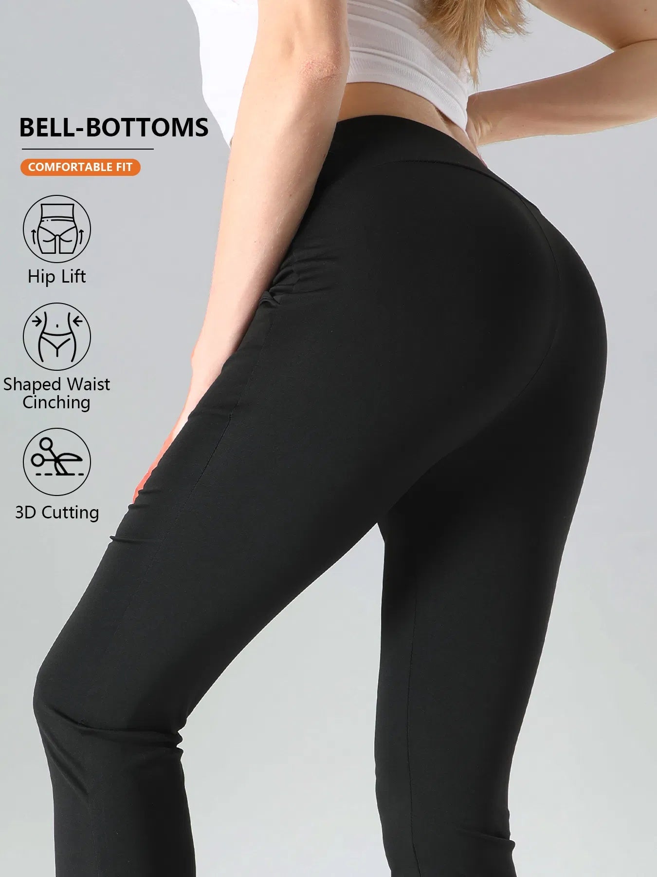 4pcs High-Waisted Flare Sharkskin Leggings Slim Fit, Lightweight & Sculpting Yoga Pants - kinko