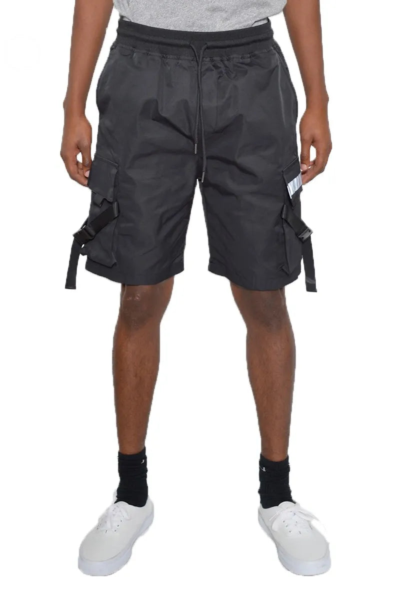WEIV Men's Full Size Multi-Pocket Cargo Shorts with Drawstring Waist Plus Size - kinko