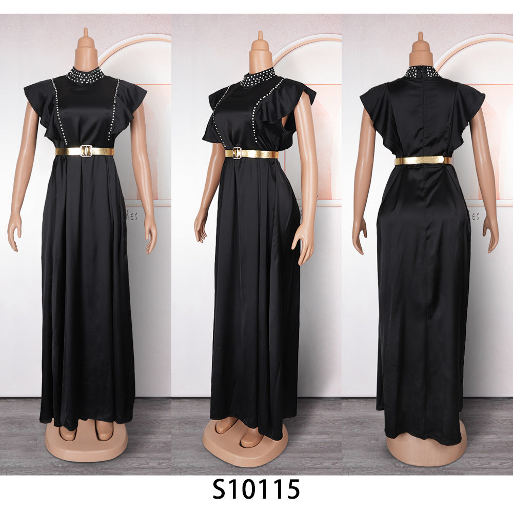 Banquet Evening Fashionable Elegant Style Rhinestone High Waist Dress - kinko