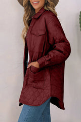 Snap Down Collared Winter Coat - kinko