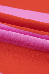 Color Block Round Neck Half Sleeve Top - kinko