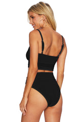 Color Block Spaghetti Strap Two-Piece Swim Set - kinko