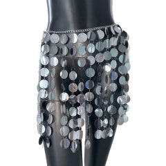 Skirt Geometric Hand Stitching Sequin Skirt - kinko