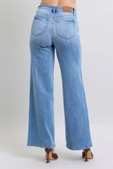 Judy Blue Full Size Wide Leg Jeans with Pockets - kinko