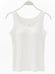 Full Size Wide Strap Modal Tank with Bra - kinko