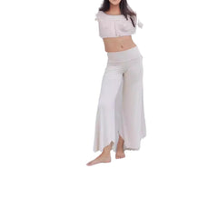 High Waist Irregular Casual Pants Yoga Cropped Pants - kinko