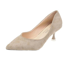 Single Mid-heel Suede Soft-soled High-heeled Shoes