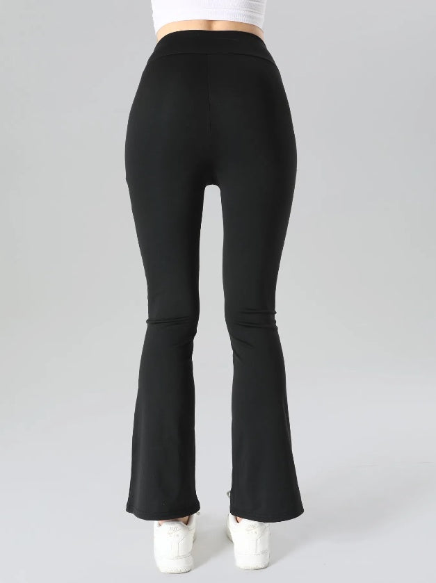 4pcs High-Waisted Flare Sharkskin Leggings Slim Fit, Lightweight & Sculpting Yoga Pants - kinko