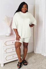Basic Bae Full Size Soft Rayon Three-Quarter Sleeve Top and Shorts Set - kinko