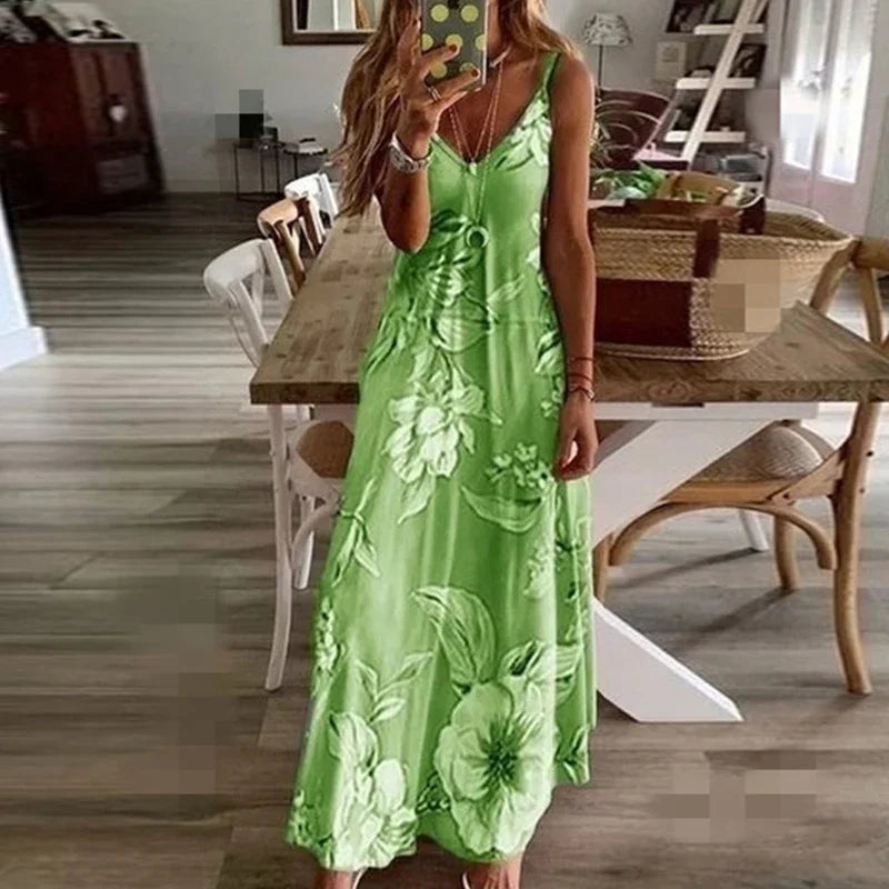Women's Dress Long Flower Suspender Skirt - kinko