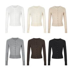 Women's Autumn Hot Girl Short Thin Coat Long-sleeved Sweater - kinko