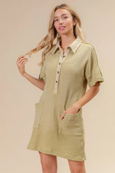 BiBi Dip Dye Mineral Washed Knit Dress - kinko