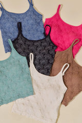 SO ME Two Tone Floral Seamless Tank Top - kinko