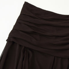 Summer Translucent Pleated Skirt - kinko