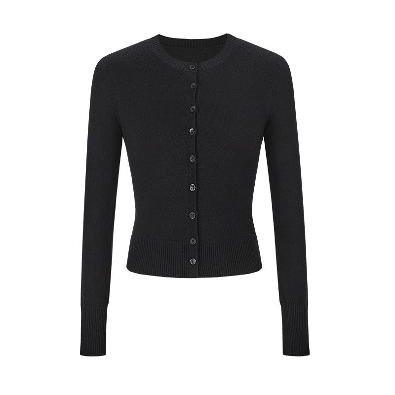 Women's Autumn Hot Girl Short Thin Coat Long-sleeved Sweater - kinko