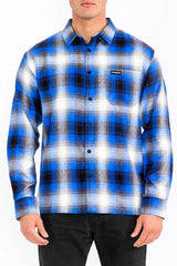 WEIV Men's Full Size Plaid Long Sleeve Flannel Shirt Plus Size - kinko