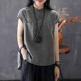 Cotton Linen Short Sleeved Shirt - kinko