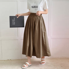 Skirt Pure Cotton Flared Pleated Swing - kinko