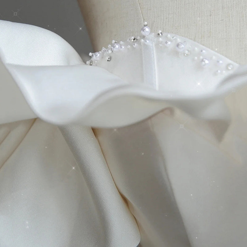 Satin Light Wedding Dress Bride French Super Fairy - kinko