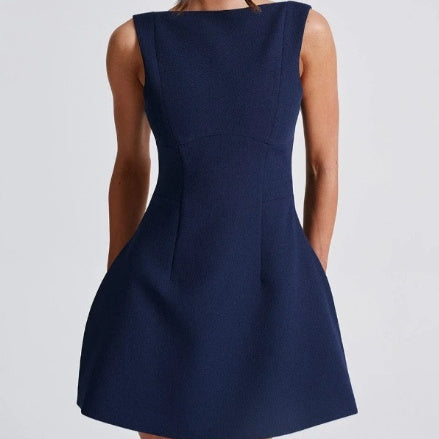 Sexy Slim-fitting Backless Dress Summer Sleeveless Short Dresses - kinko