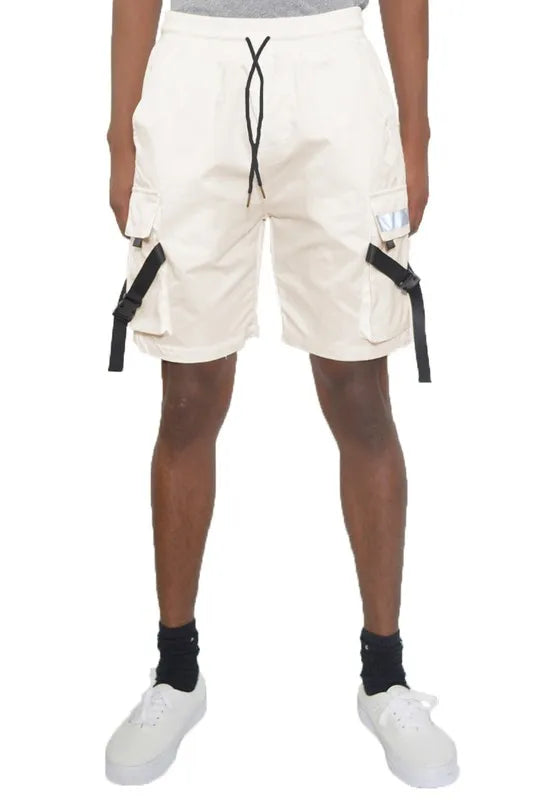 WEIV Men's Full Size Multi-Pocket Cargo Shorts with Drawstring Waist Plus Size - kinko