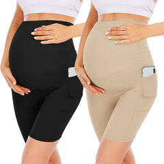 Five-point Pocket Maternity Pants High Waist Slim Fit Maternity Pants - kinko