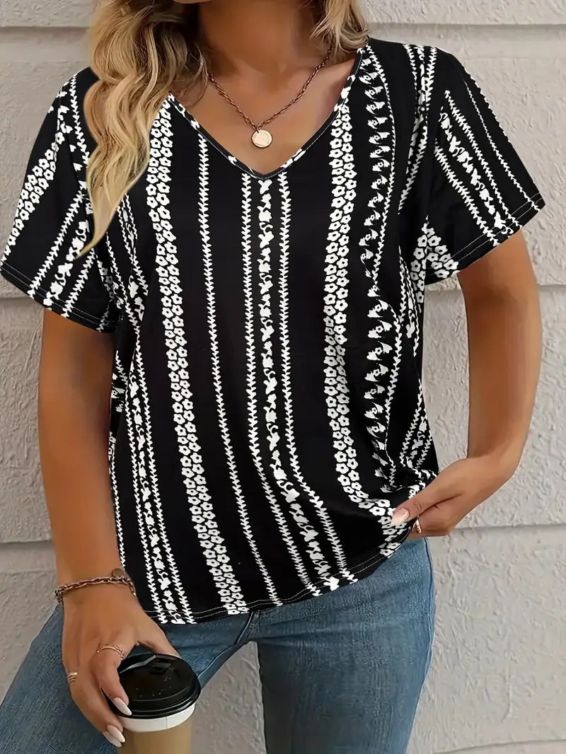 Summer New Casual Multicolor Design Women's T-shirt - kinko