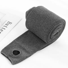 Autumn And Winter Fleece-lined Thickened Screw Cotton Vertical Stripes Base One-piece Trousers - kinko