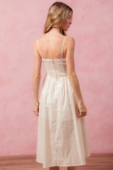 SO ME Smocked Sleeveless Casual Everyday Dress With Slit - kinko