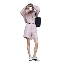 Cotton Linen Linen Top And Shorts Two-piece Set For Women - kinko