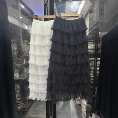 Lace Pleated Net Yarn Cake Skirt - kinko