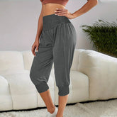 Women's Home Casual Pants High Waist Temperament Ankle-tied Harem Pants - kinko