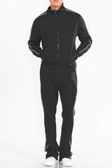 WEIV Men's Zip Up Jacket and Flared Pants Set - kinko