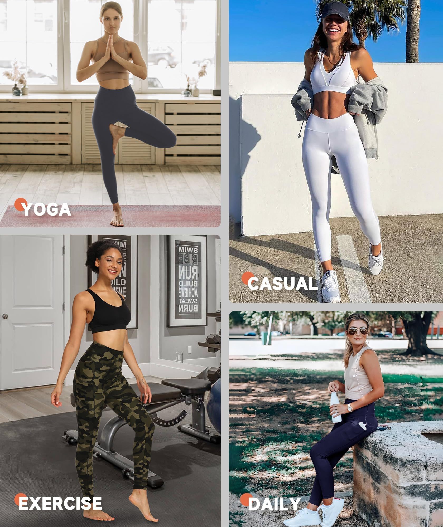 Leggings - Cropped High-waisted Solid Color - kinko