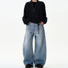 Classic Washed Machete Jeans For Men And Women - kinko
