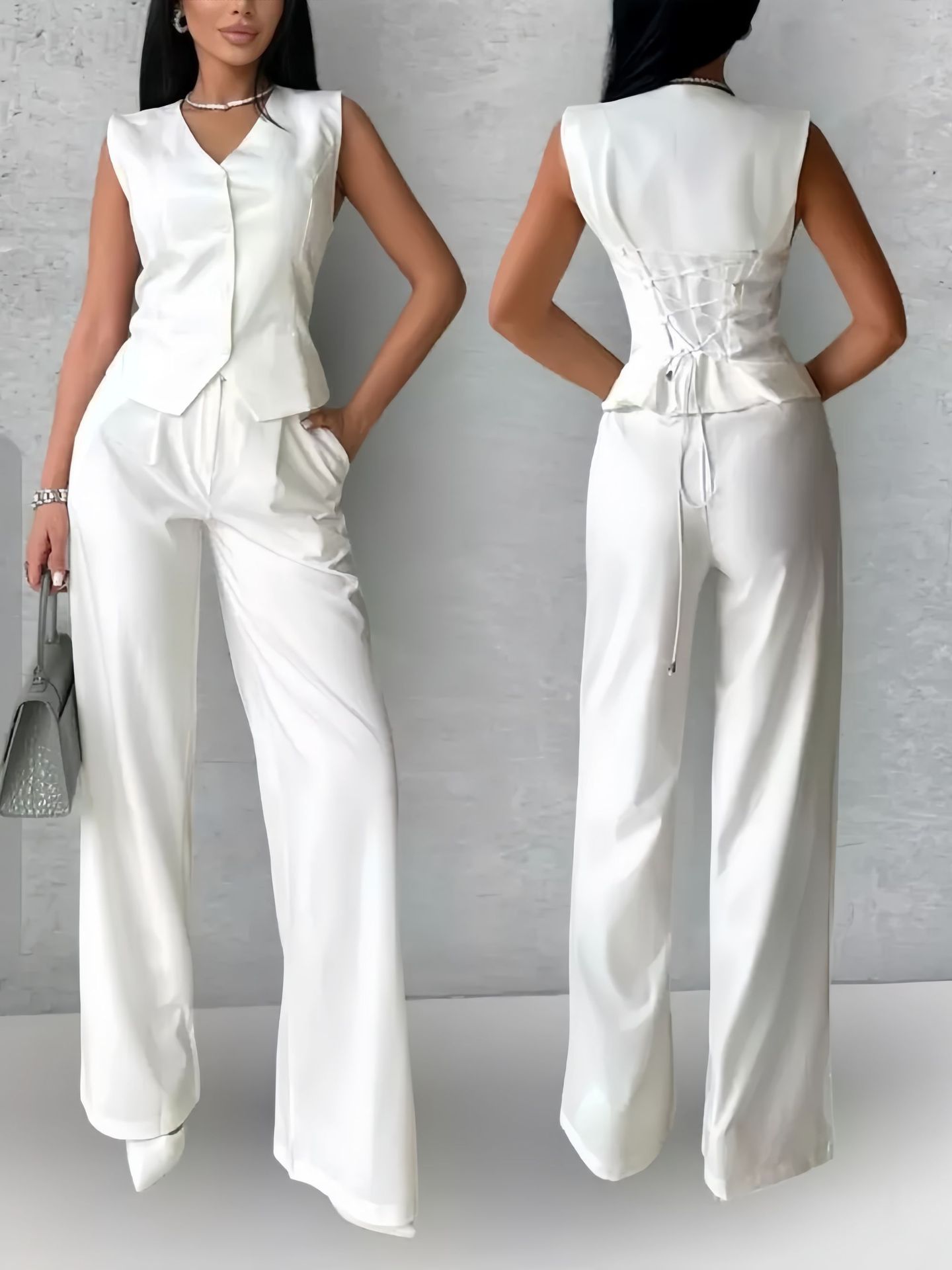 Women's Outer Wear Spring And Summer Vest Pants Two-piece Set - kinko