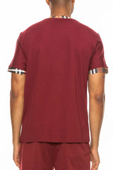 WEIV Men's Full Size Checkered Short Sleeve Tee Plus Size - kinko