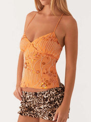 Crisscross Back V-Neck Cami - kinko