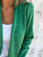 Full Size Open Front Casual Cardigan Plus Size - kinko