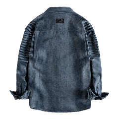 Denim Shirt Men's Shirt Early Outdoor Casual Blue Overalls - kinko