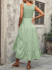 Ivy Lane Smocked Scoop Neck Sleeveless Tank Dress - kinko