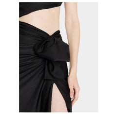 Women's Long Sleeved Hollow Slit Elastic Sloping Shoulder Dress - kinko