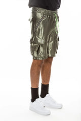 WEIV Men's Full Size Satin Street Cargo Shorts Plus Size - kinko