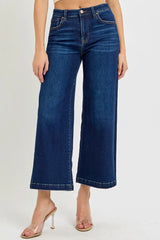 RISEN High Rise Crop Wide Jeans - kinko