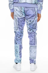 WEIV Men's Full Size Drawstring Paisley Bandana Print Track Pants Plus Size - kinko