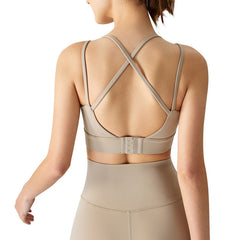 Spaghetti Strap One-piece Fixed Cup Sports Underwear Medium Strength Beauty Back Strap - kinko